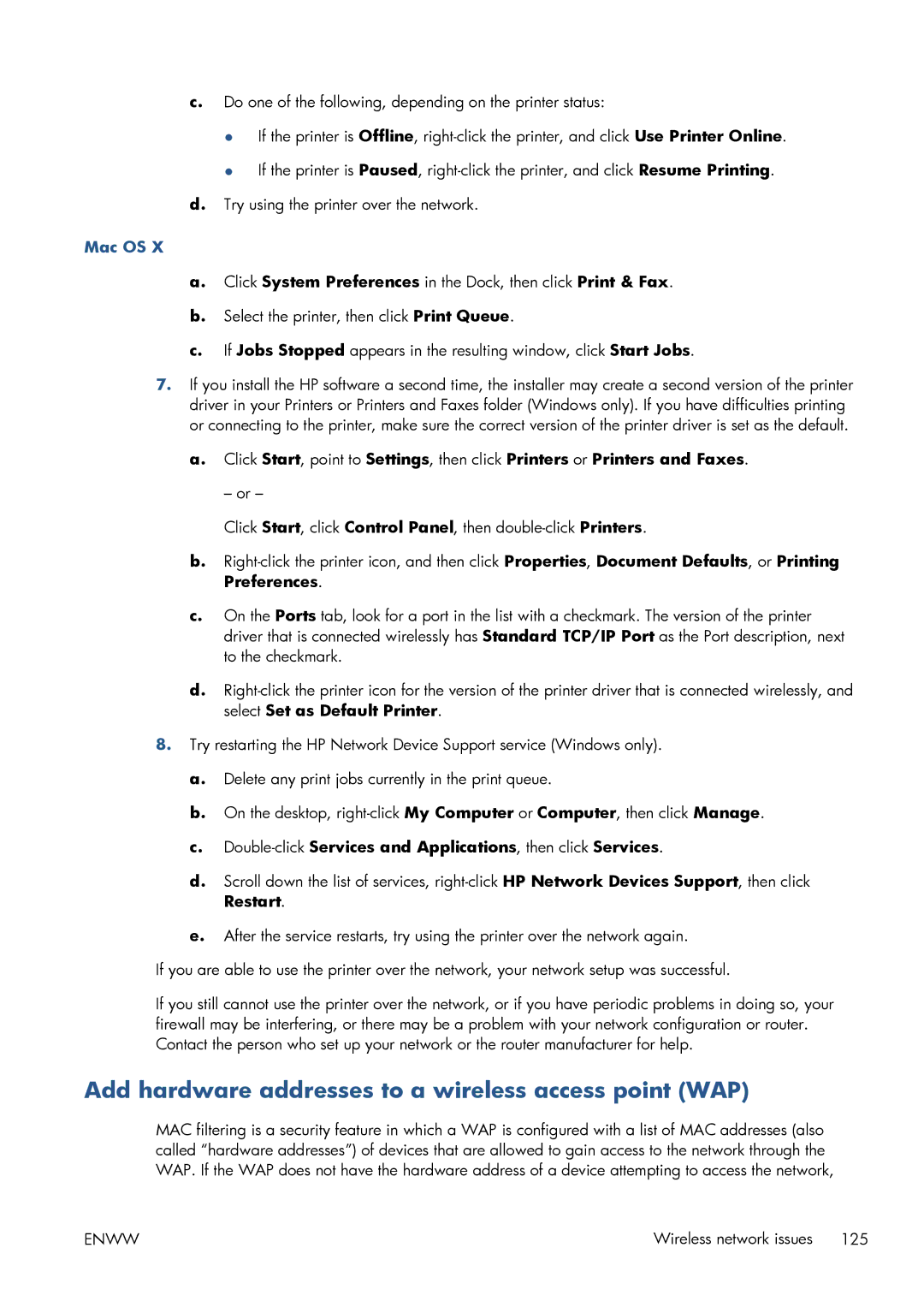 HP CQ893AB1K manual Add hardware addresses to a wireless access point WAP 