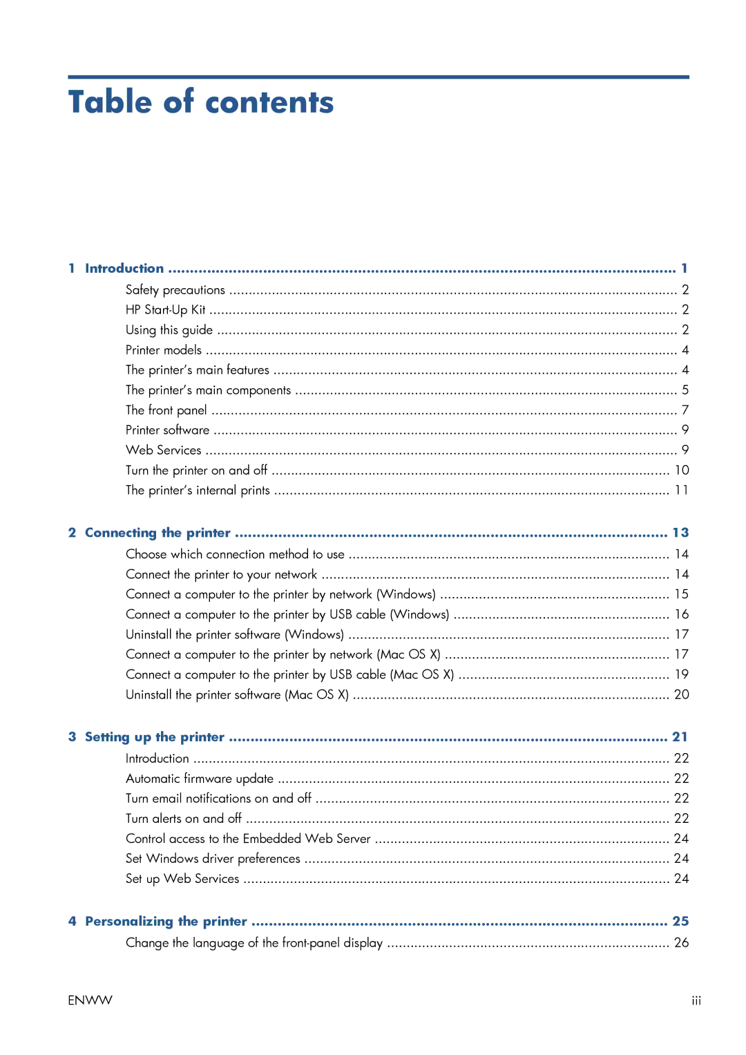 HP CQ893AB1K manual Table of contents 