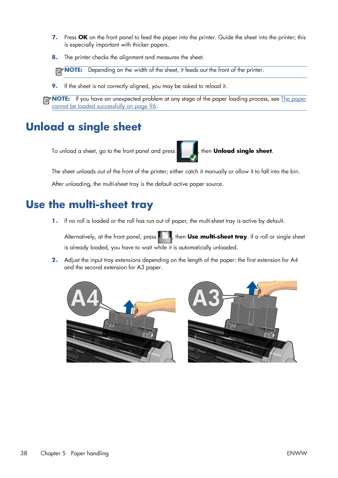 HP CQ893AB1K manual Unload a single sheet, Use the multi-sheet tray 