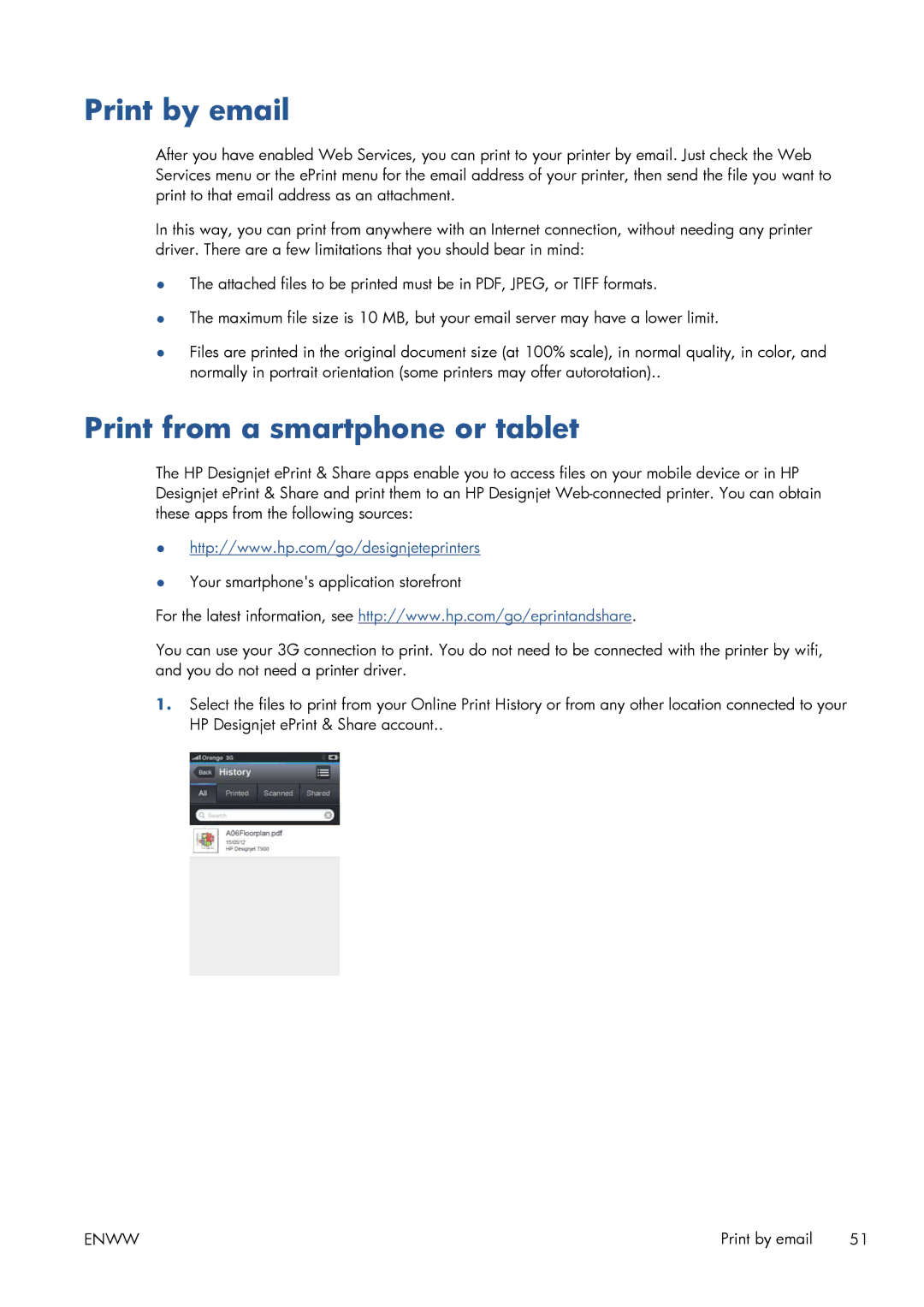 HP CQ893AB1K manual Print by email, Print from a smartphone or tablet 