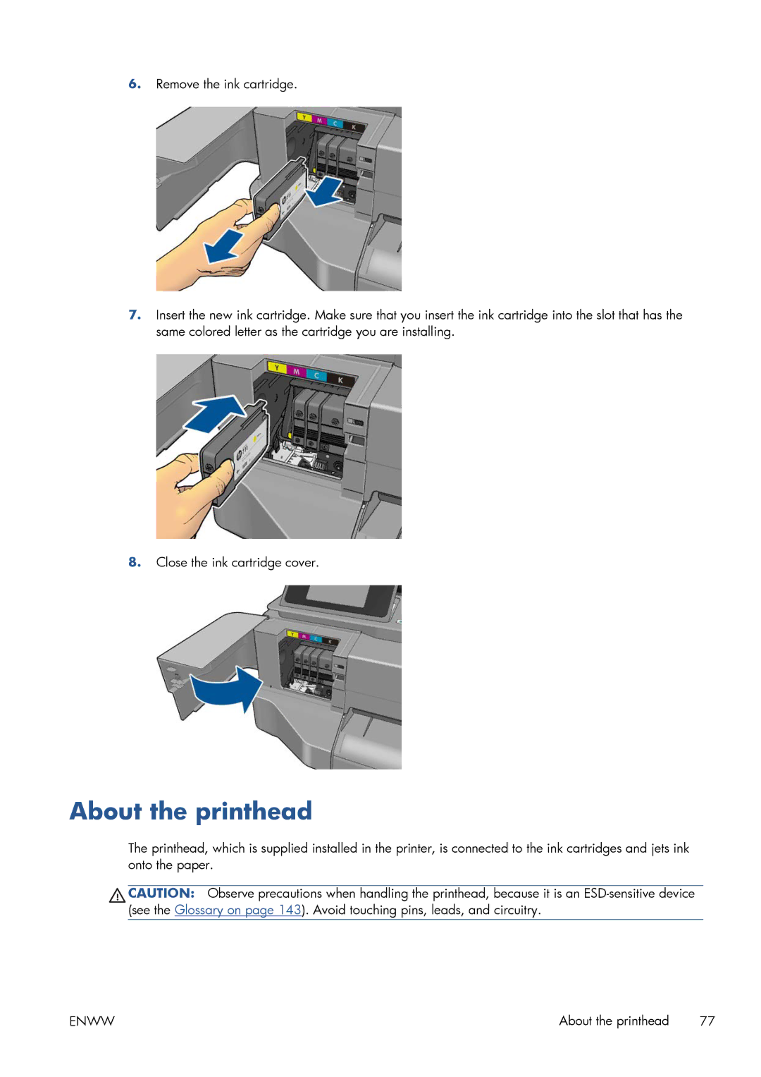 HP CQ893AB1K manual About the printhead 