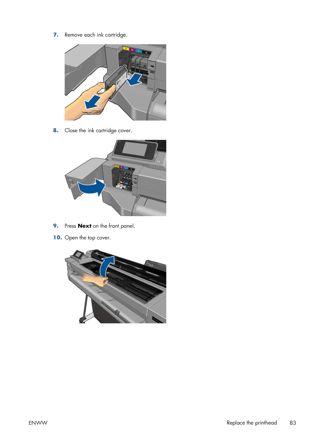 HP CQ893AB1K manual Replace the printhead 