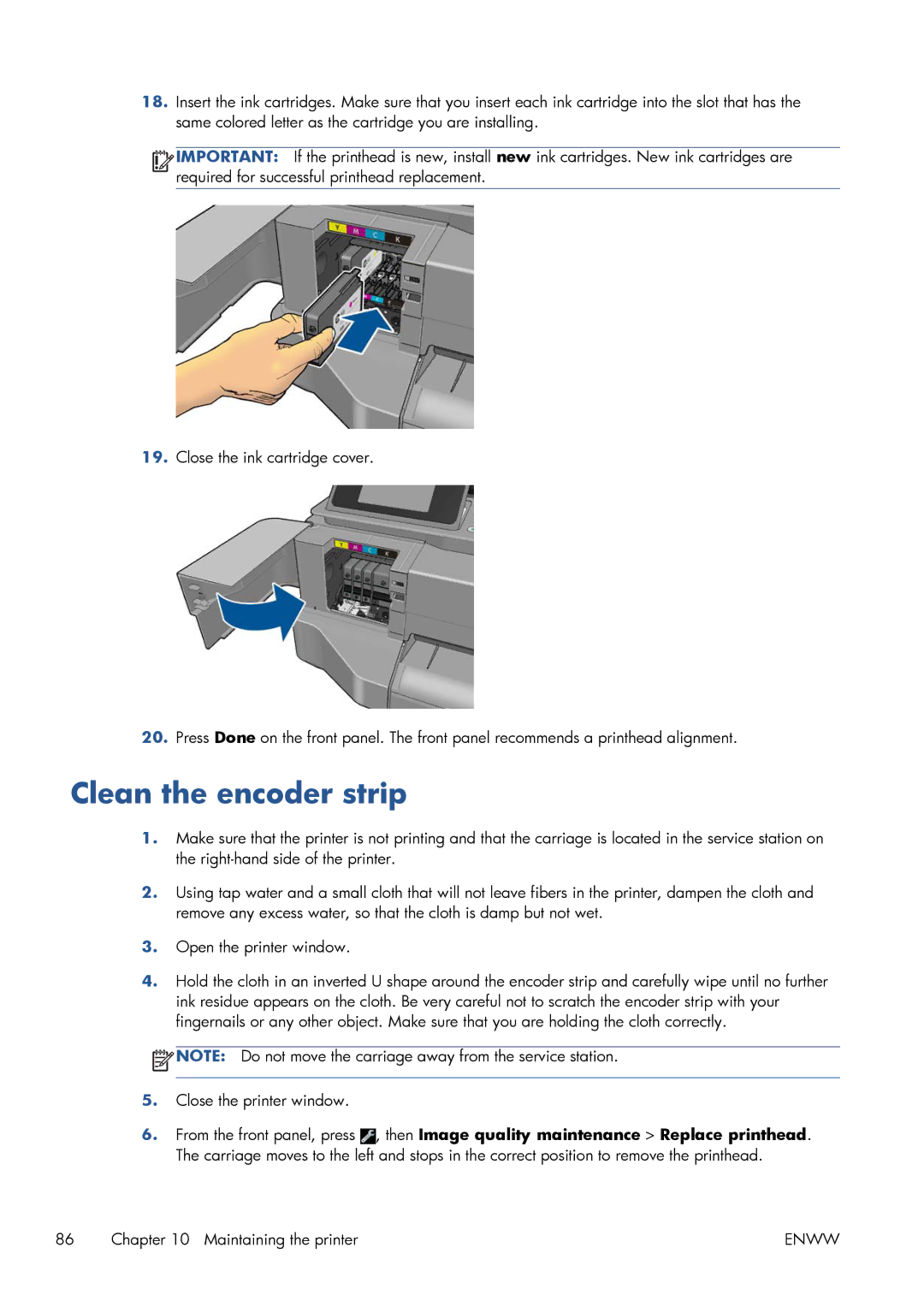 HP CQ893AB1K manual Clean the encoder strip 