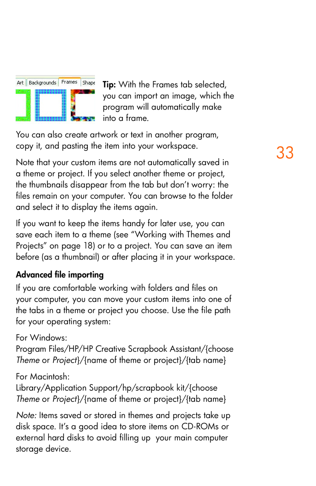 HP Creative Scrapbook Assistant manual 