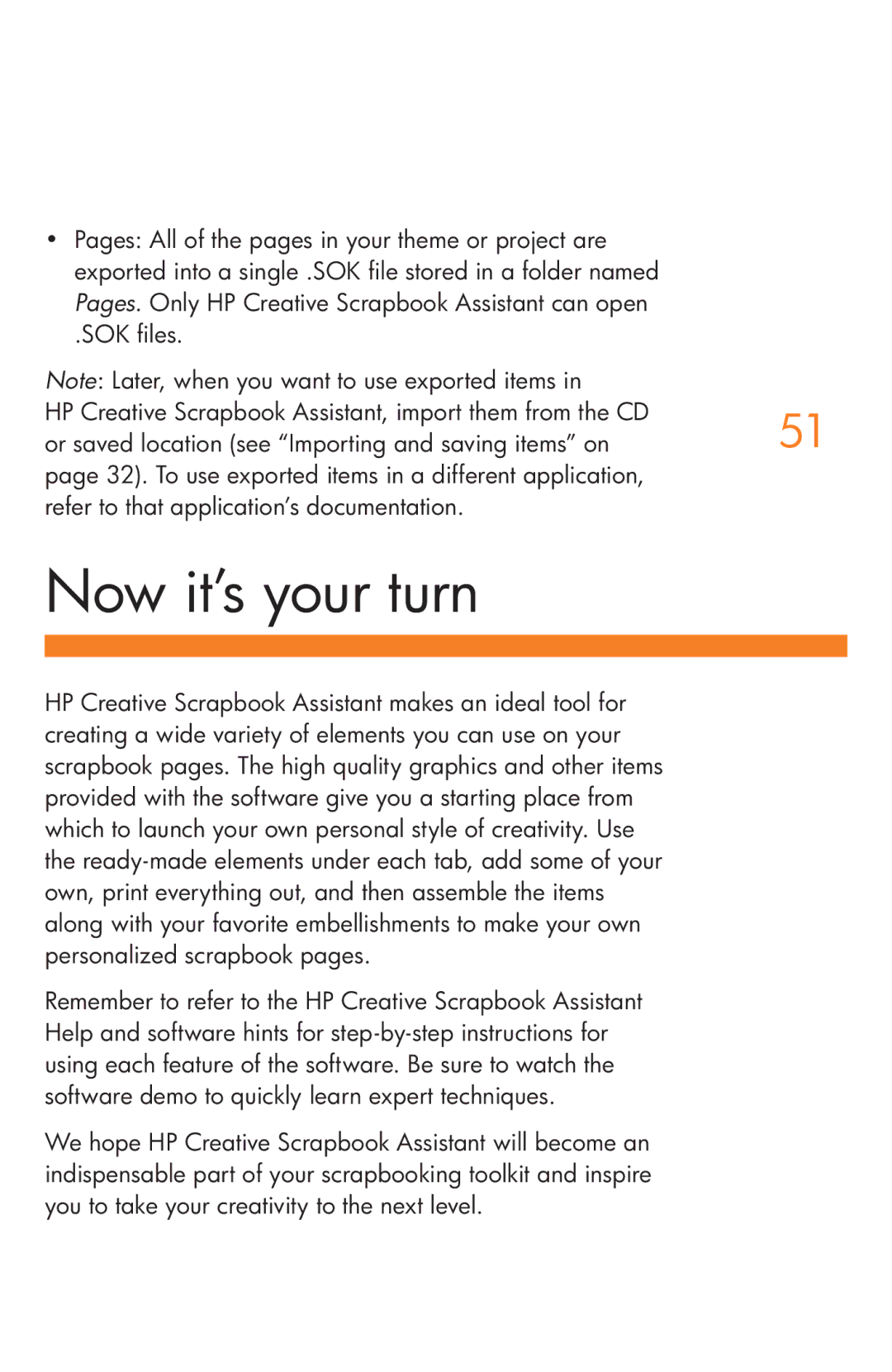 HP Creative Scrapbook Assistant manual Now it’s your turn 