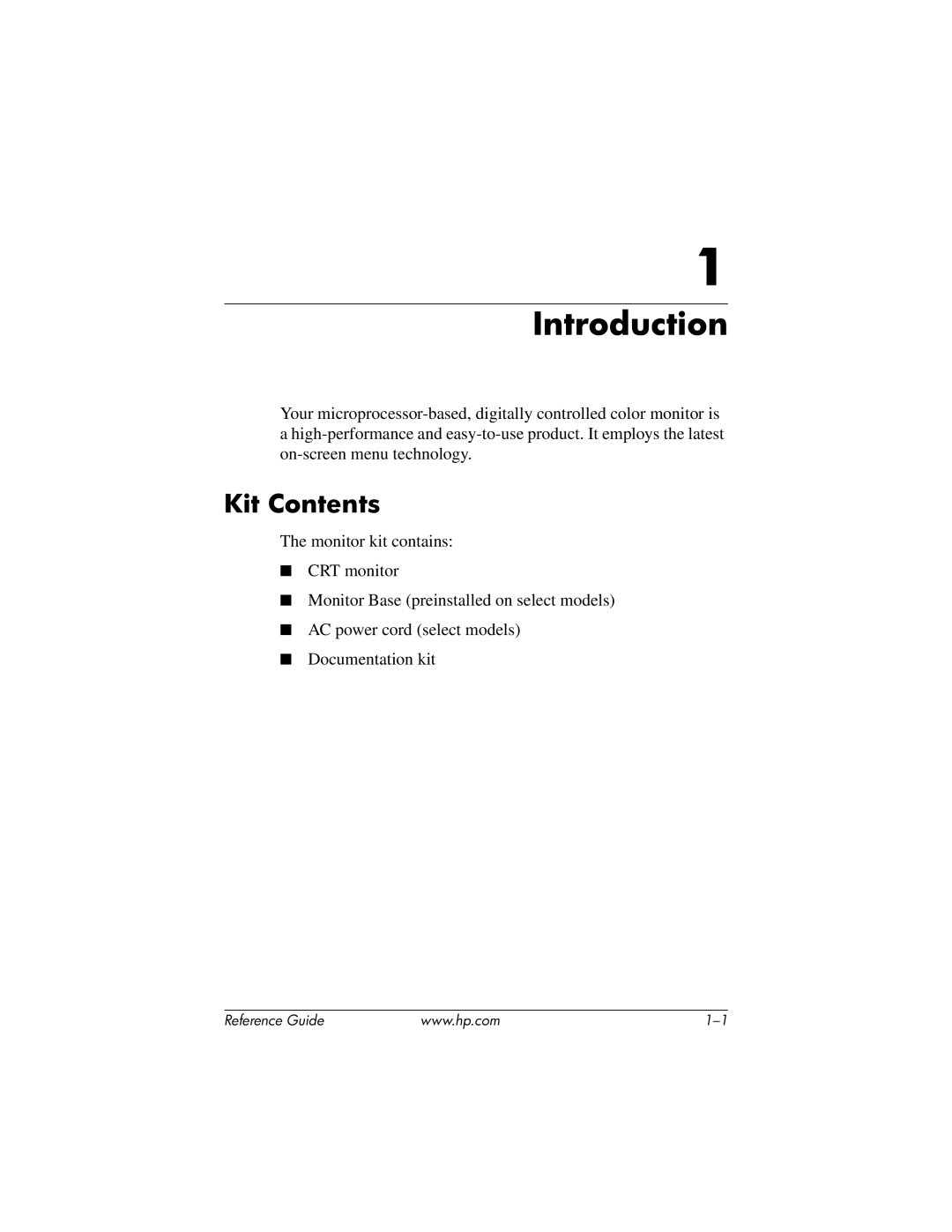 HP cv7500 manual Introduction, Kit Contents 