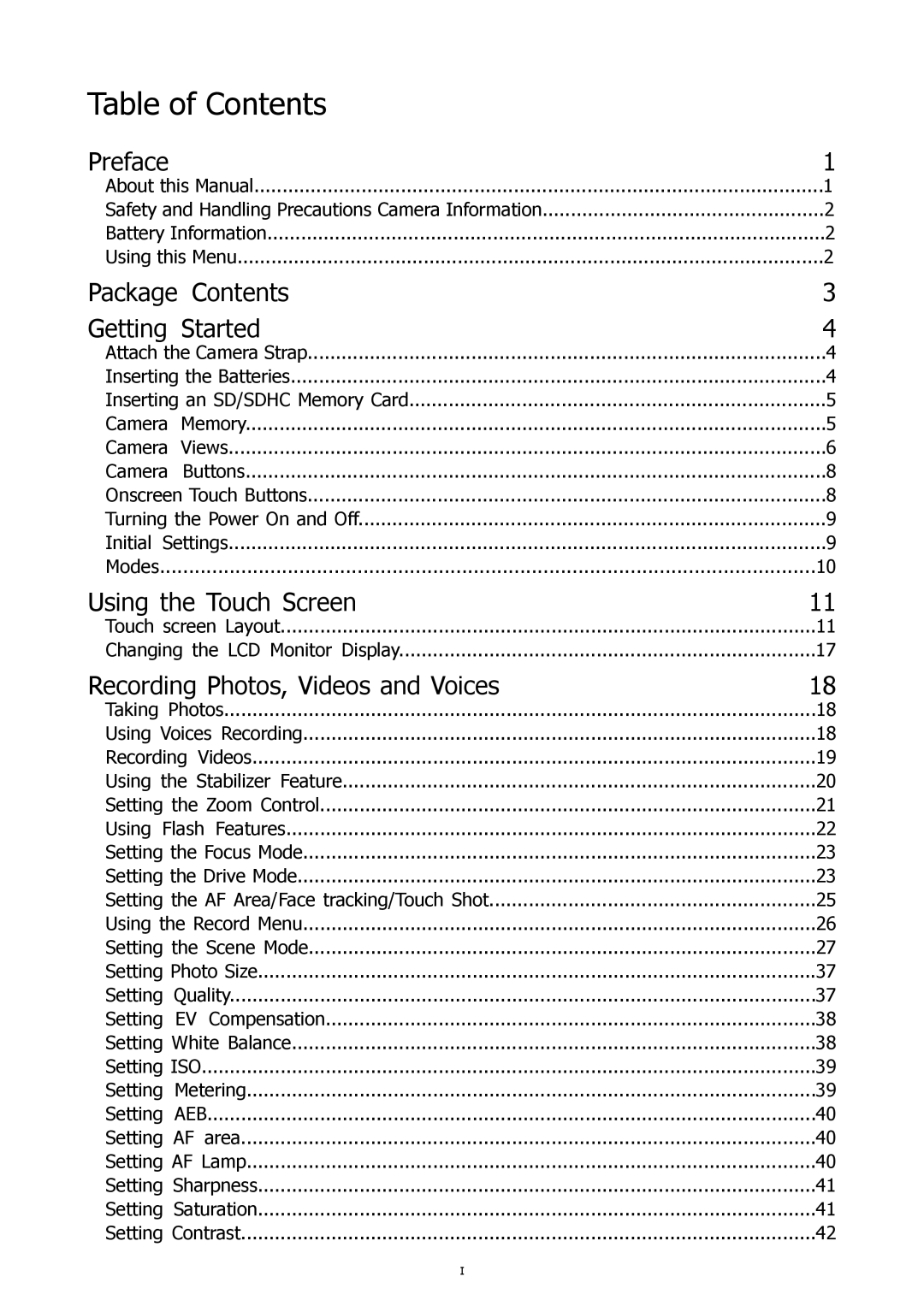 HP CW-450t manual Table of Contents 