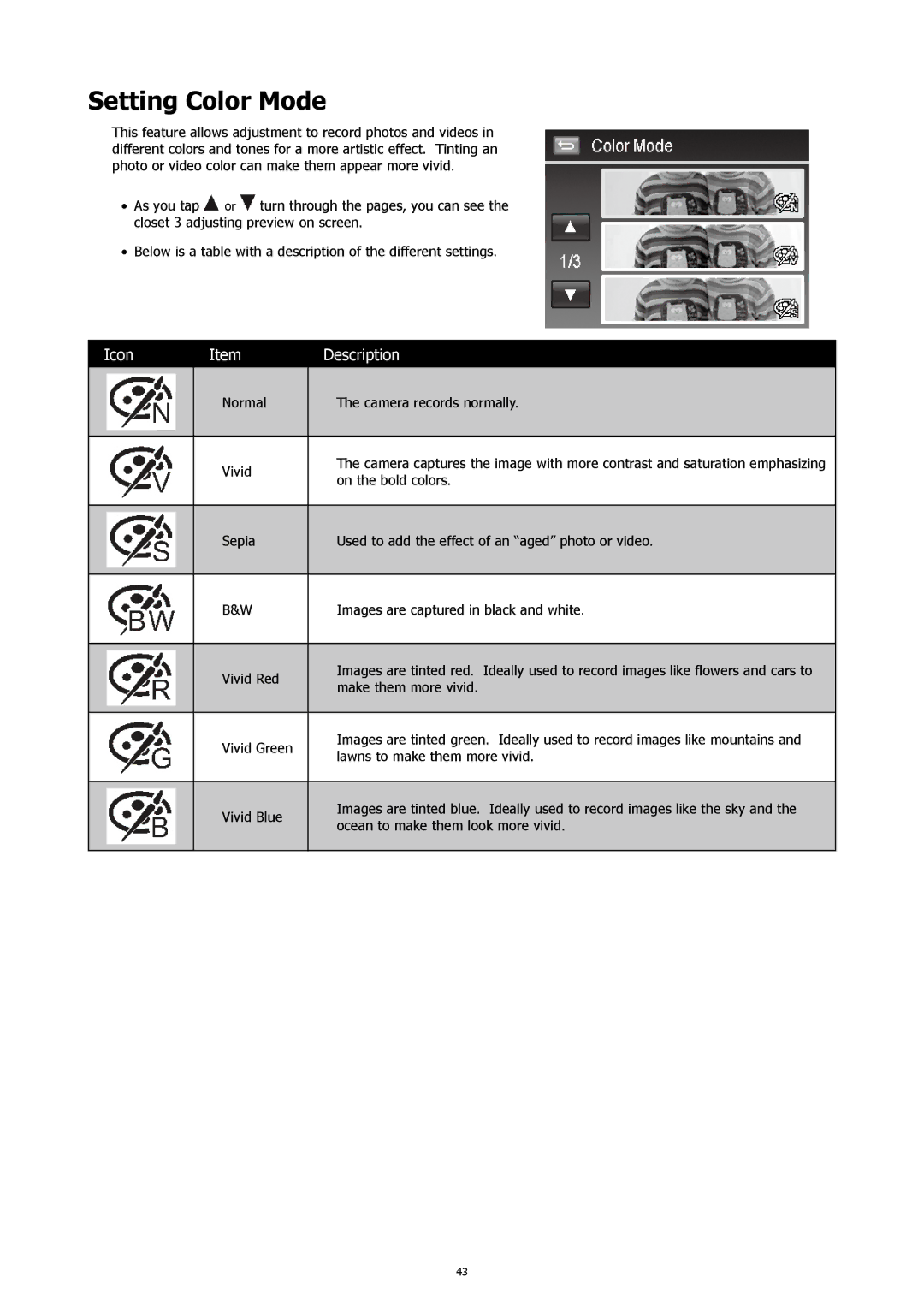 HP CW-450t manual Setting Color Mode 