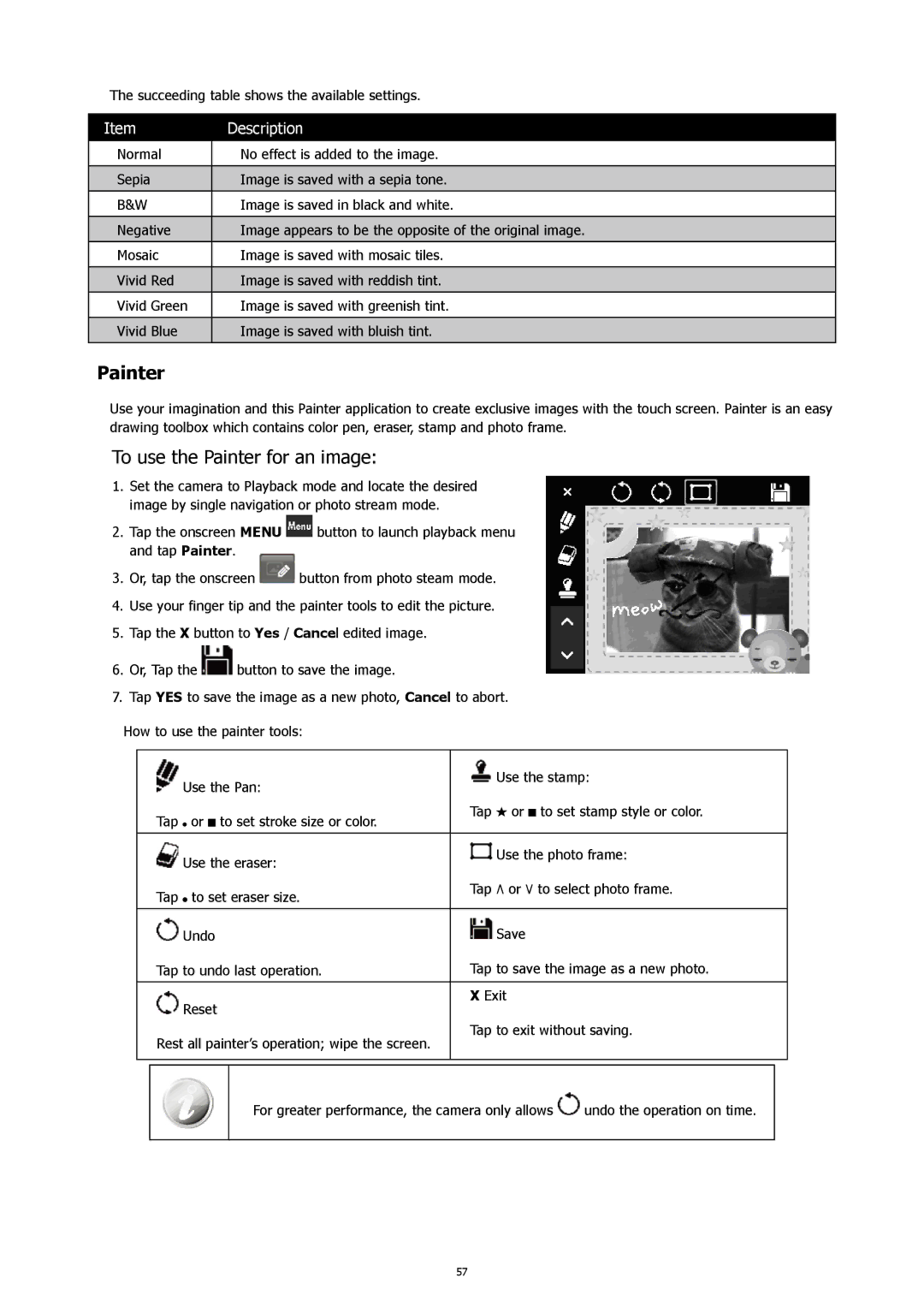 HP CW-450t manual To use the Painter for an image 