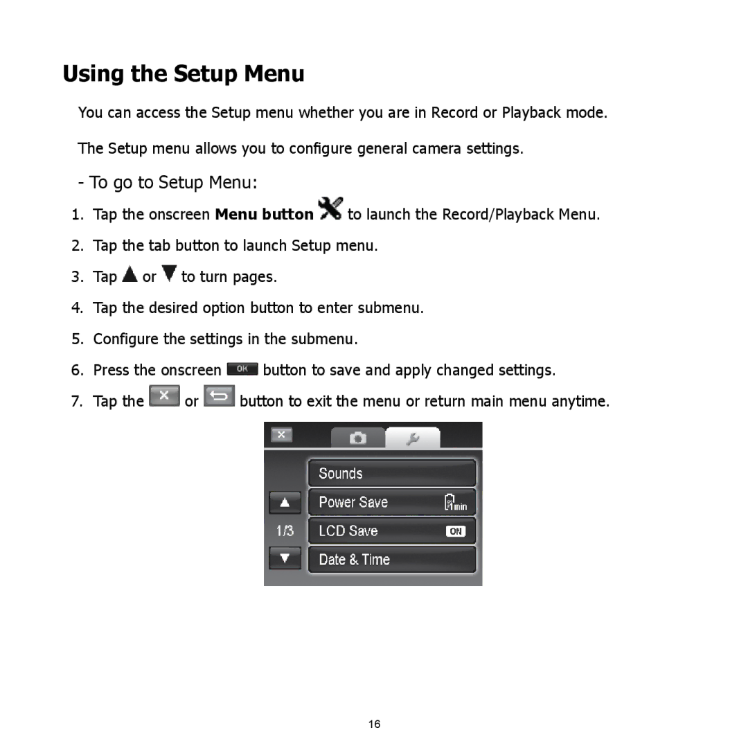 HP CW-450t manual Using the Setup Menu, To go to Setup Menu 