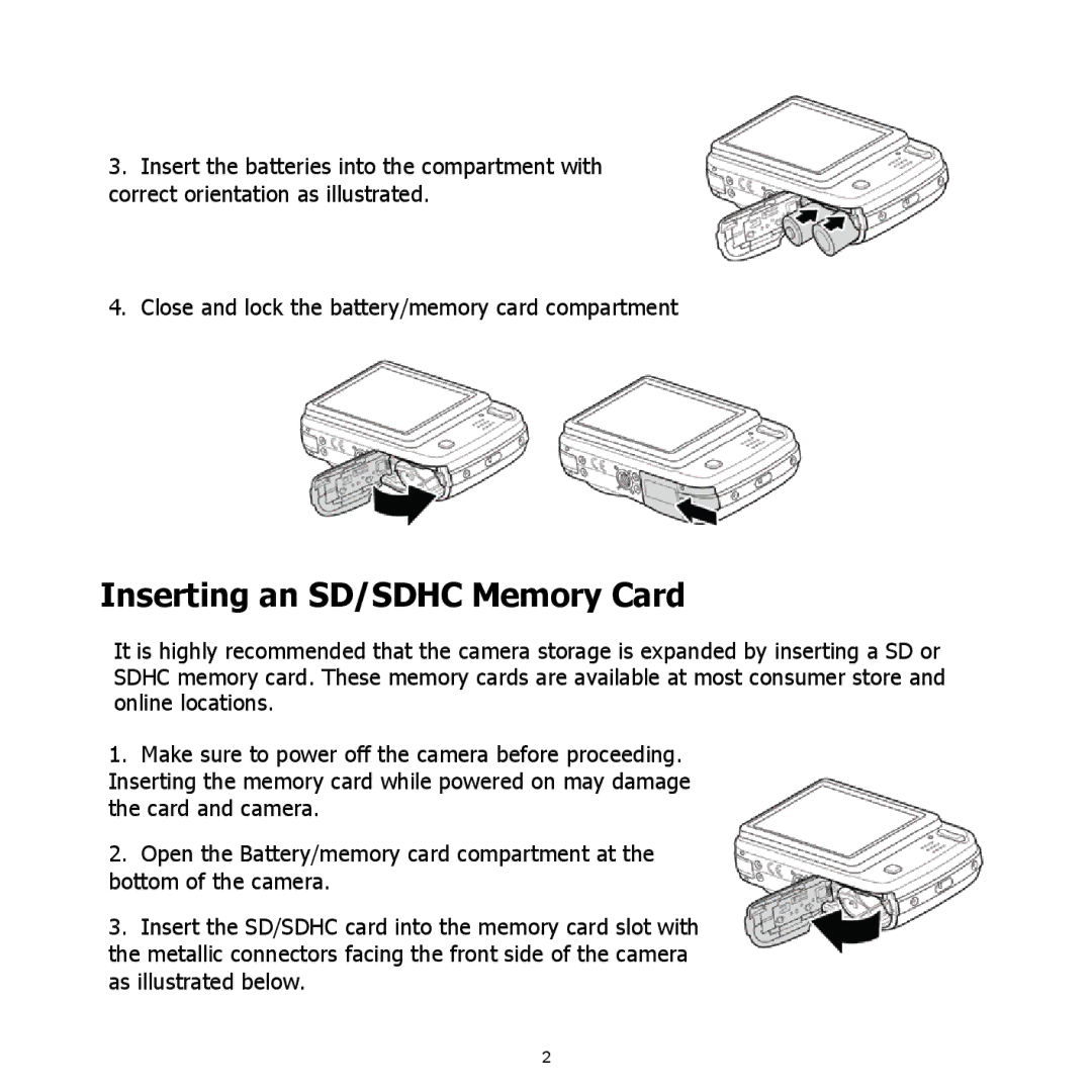 HP CW-450t manual Inserting an SD/SDHC Memory Card 