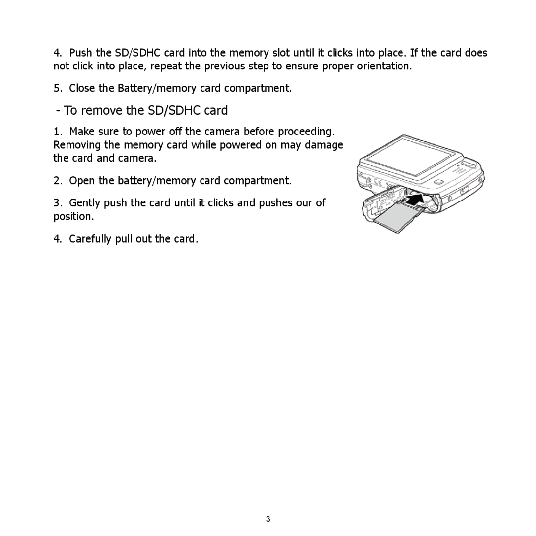 HP CW-450t manual To remove the SD/SDHC card 