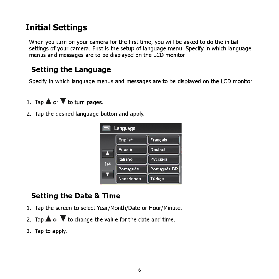 HP CW-450t manual Initial Settings, Setting the Language, Setting the Date & Time 