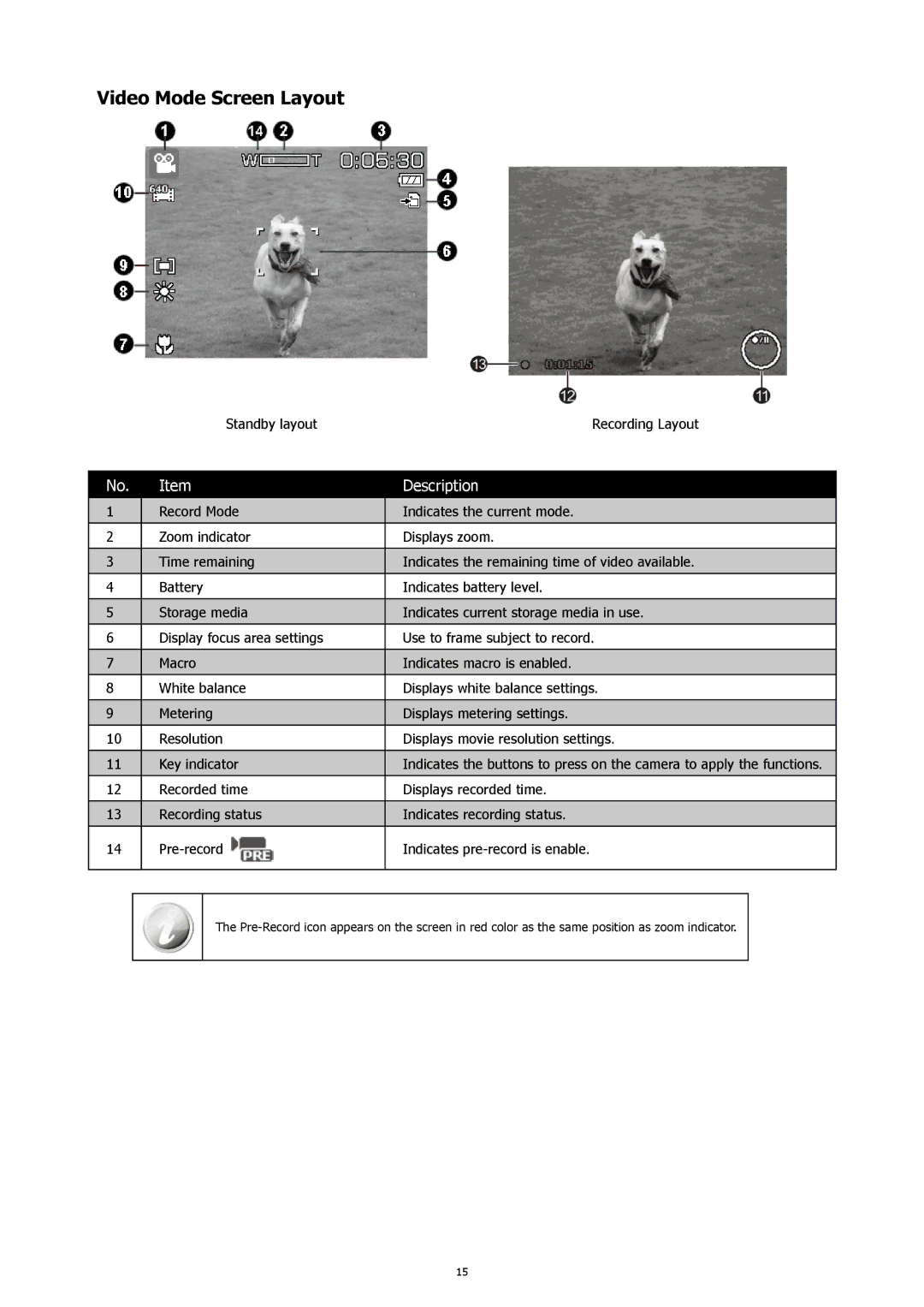 HP CW450A manual Video Mode Screen Layout 