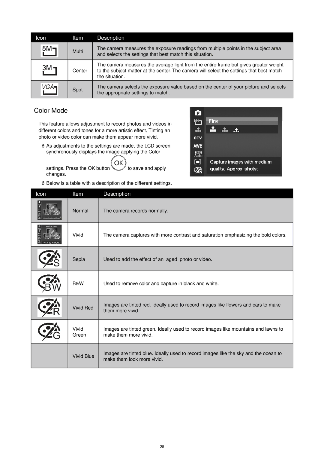 HP CW450A manual Color Mode 