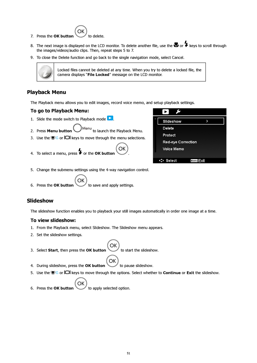 HP CW450A manual Slideshow, To go to Playback Menu, To view slideshow 