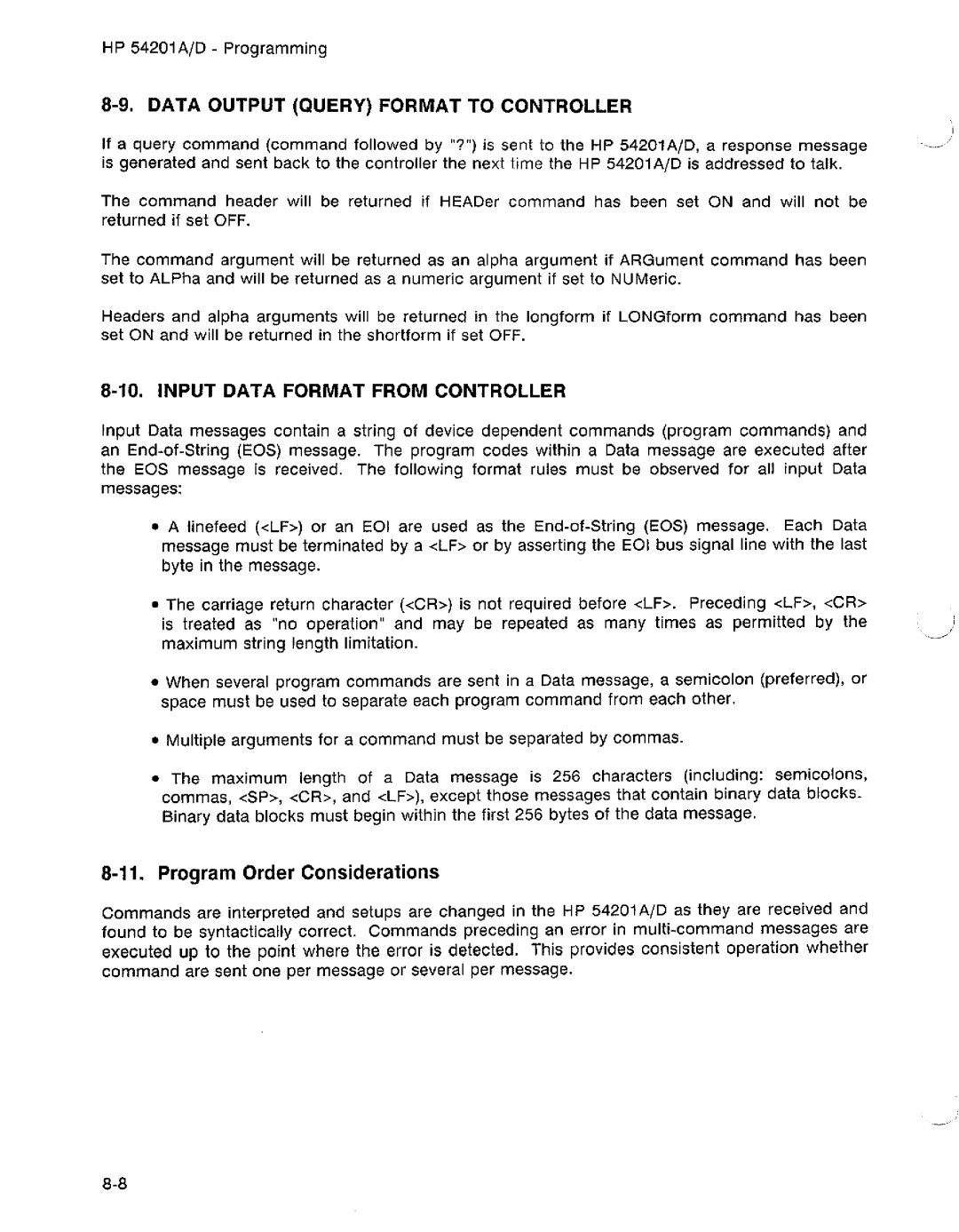 HP D, 54201A manual 