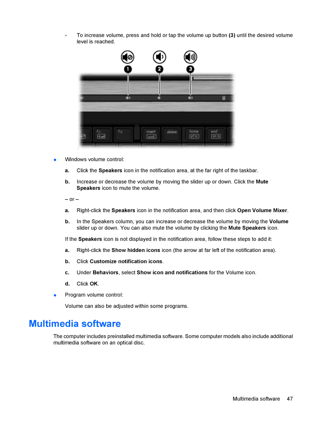 HP 15.6 C6Y99UT#ABA, D0T70US 14 D0T70US#ABA, 8470p 14' C4P35UP#ABA manual Multimedia software 