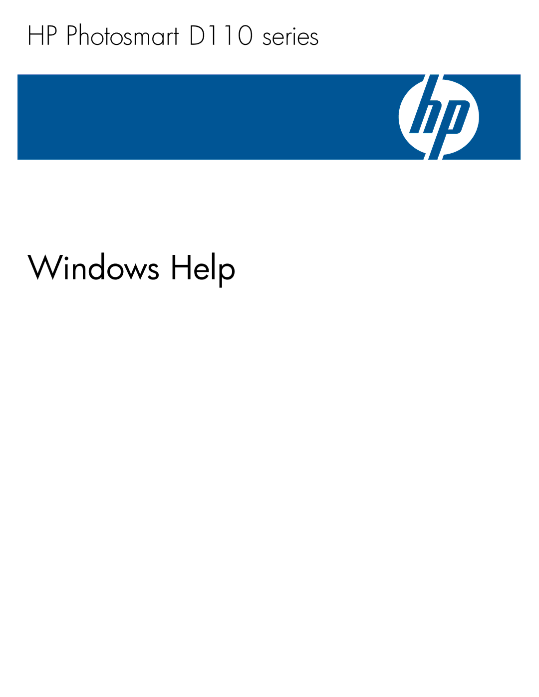 HP D110 manual Windows Help 