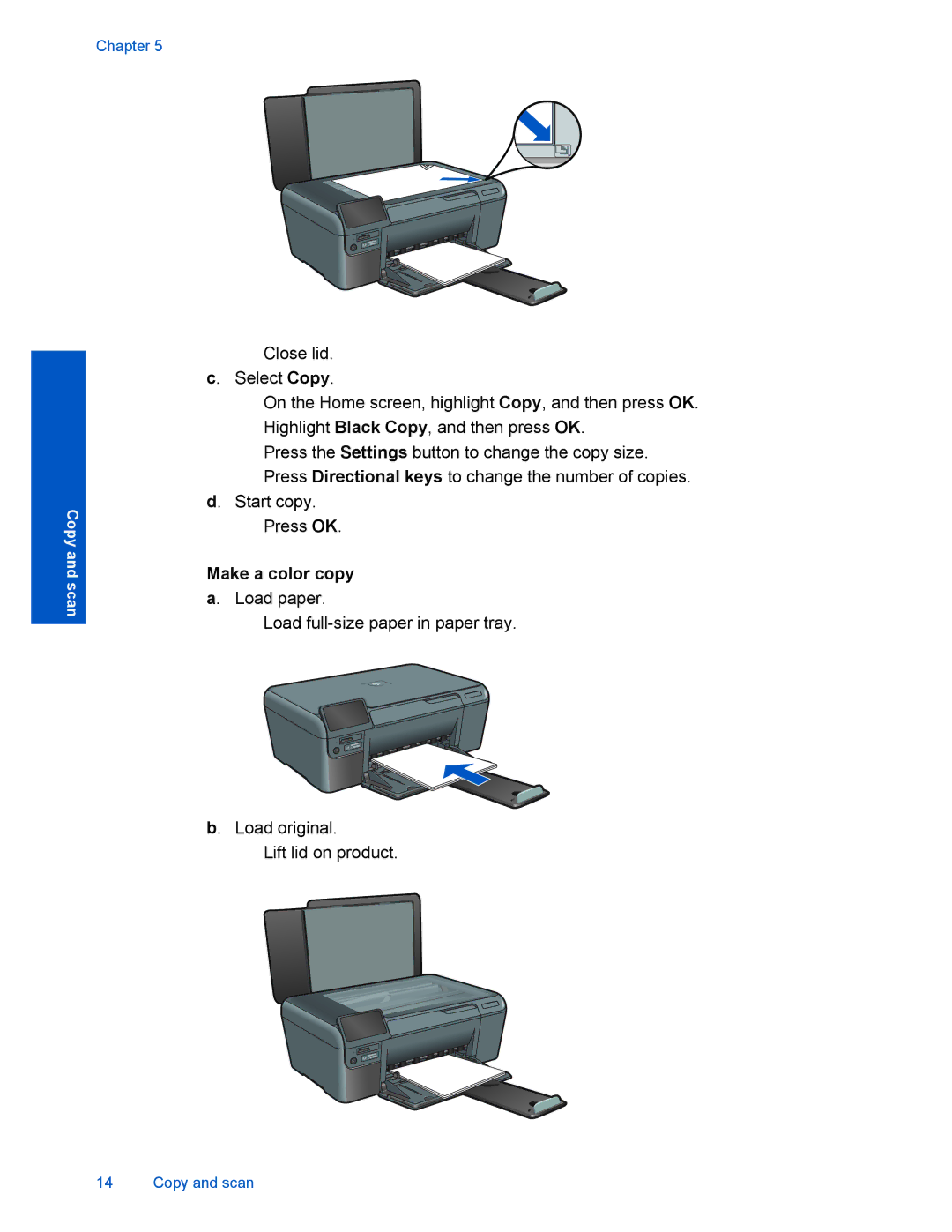 HP D110 manual Copy and scan 