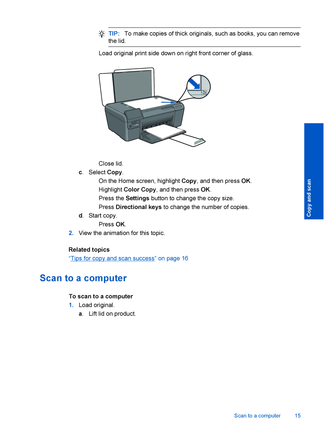 HP D110 manual Scan to a computer, To scan to a computer 