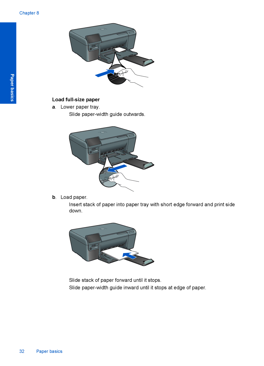 HP D110A CN731A#B1H manual Load full-size paper a. Lower paper tray 