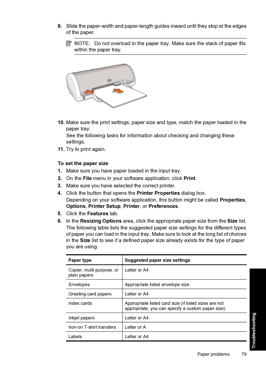 HP D1500 manual To set the paper size, Paper type 