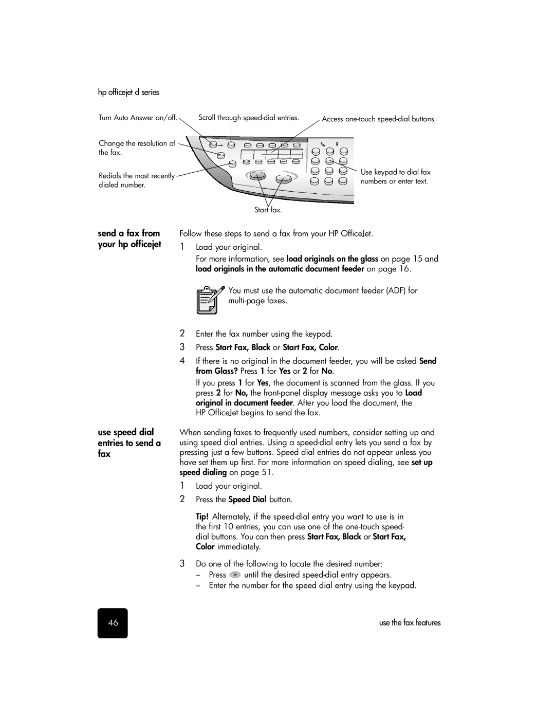 HP d135xi, d155xi, d145 manual Use the fax features 