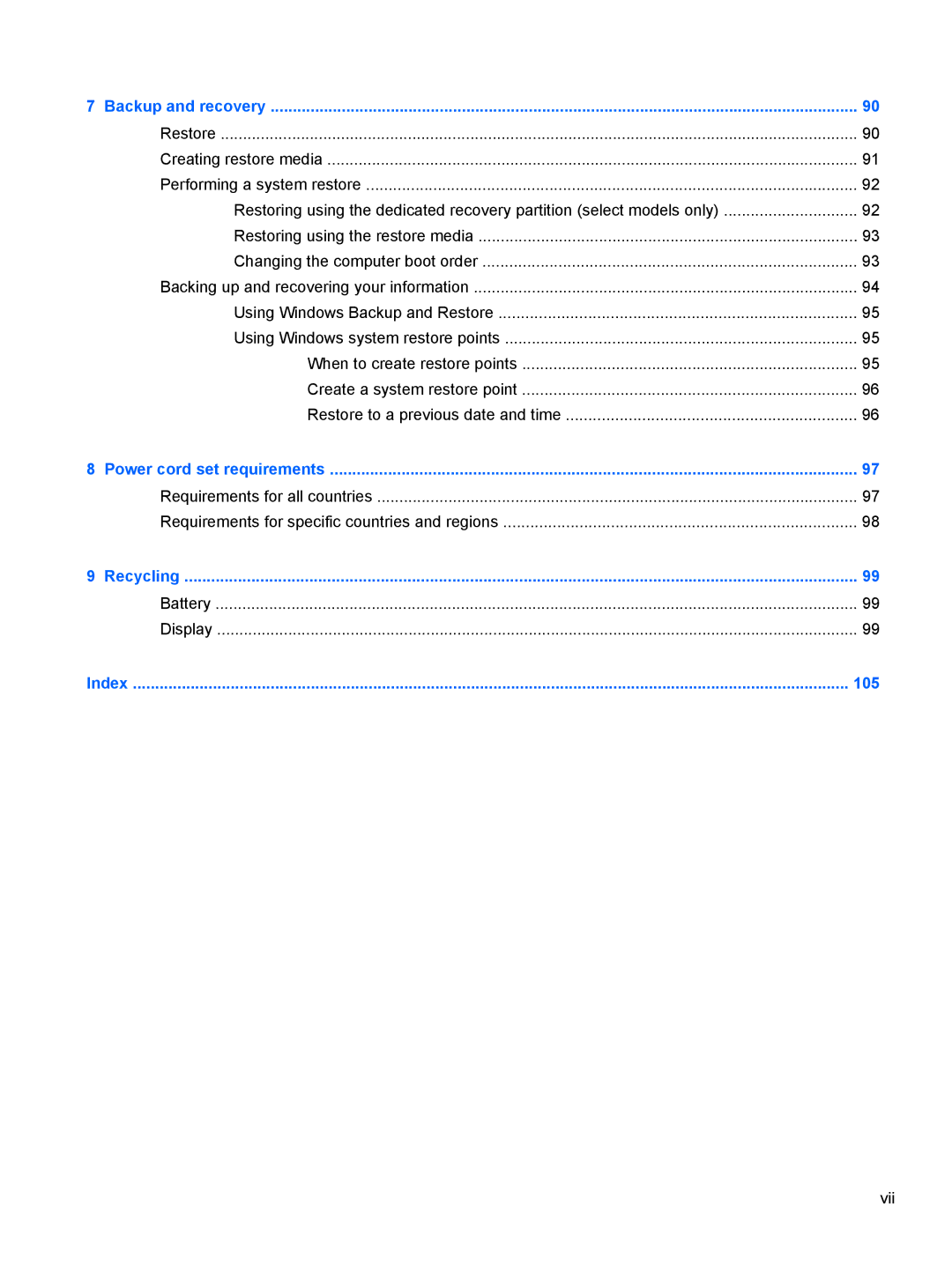 HP 2000, D1E80UA manual 105 