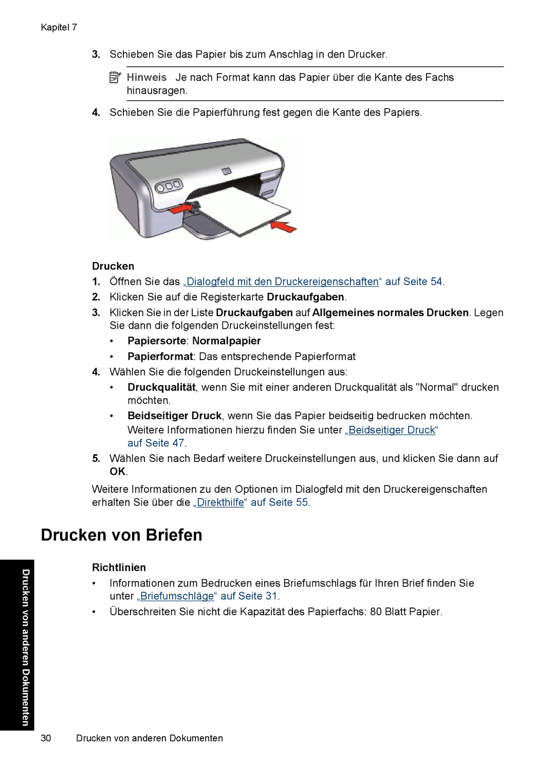 HP D2400 manual Drucken von Briefen, Auf Seite 