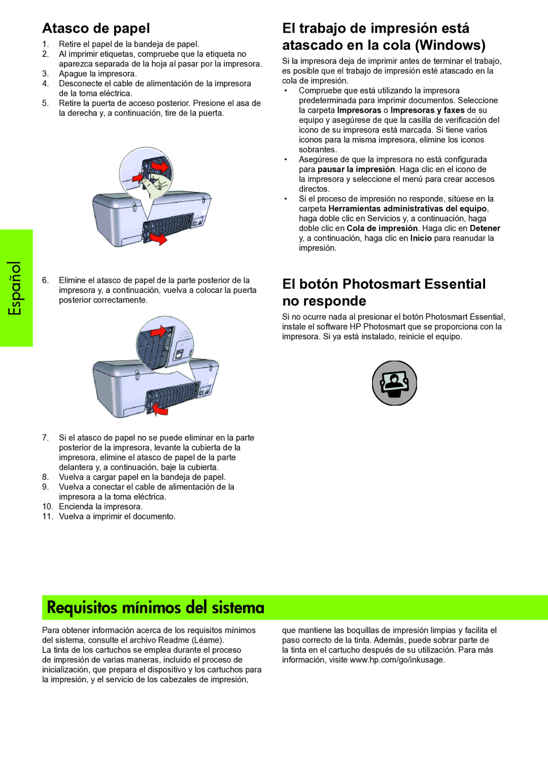 HP D2400 manual Atasco de papel, El trabajo de impresión está atascado en la cola Windows 