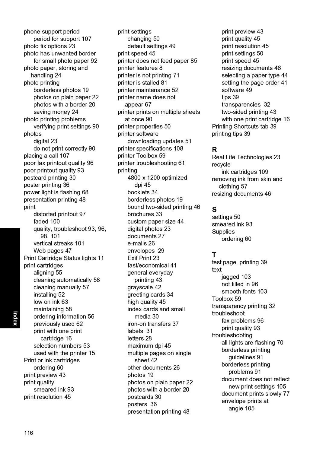 HP D2500 manual Index 