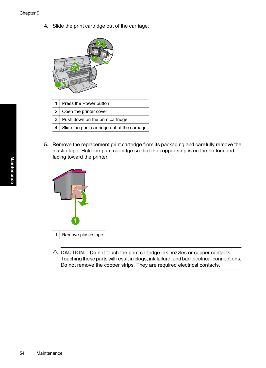 HP D2500 manual Slide the print cartridge out of the carriage 