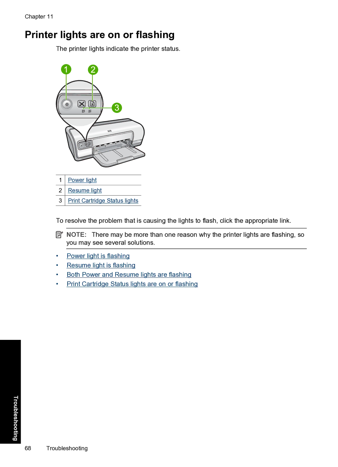 HP D2500 manual Printer lights are on or flashing 