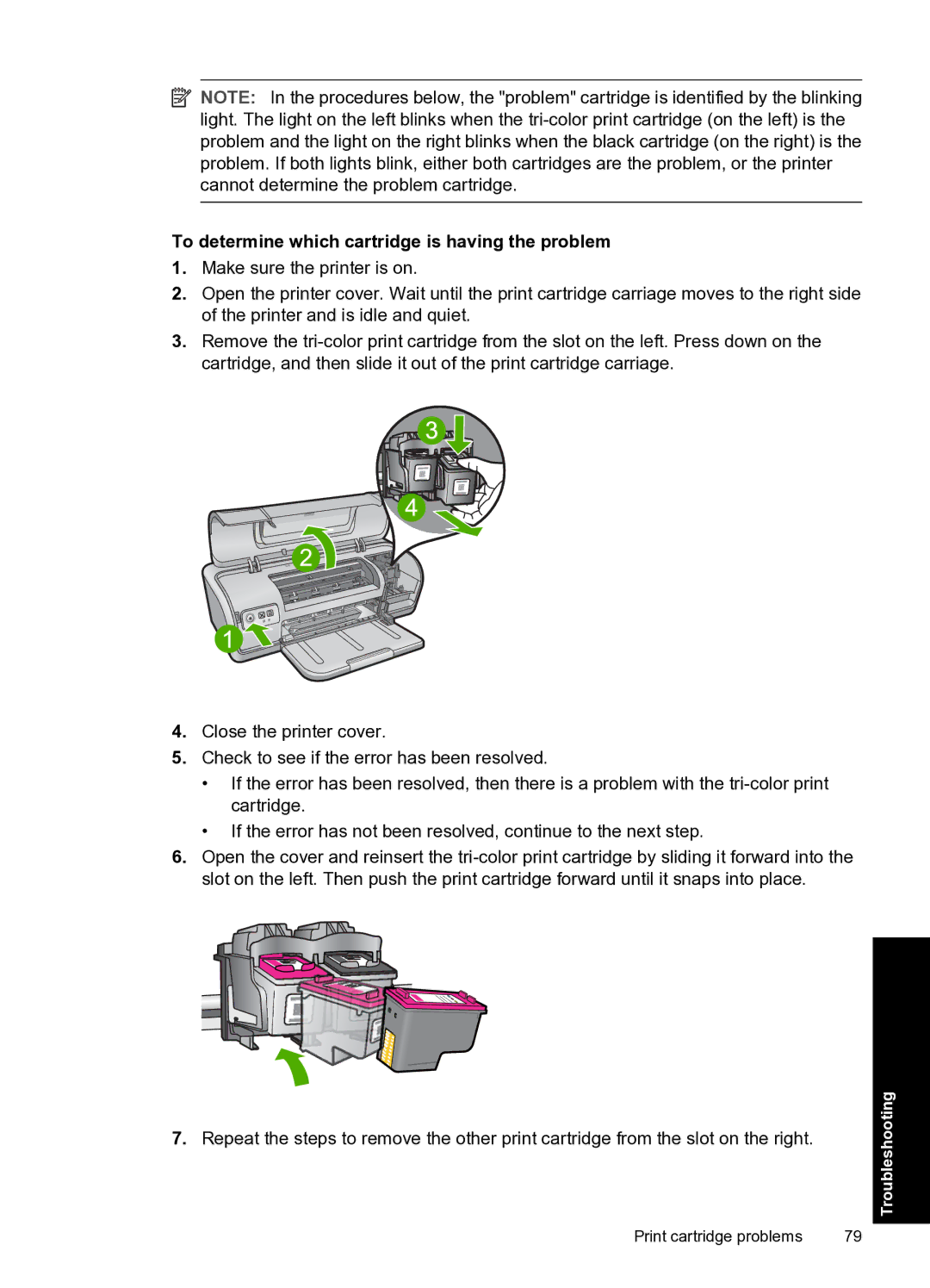 HP D2500 manual To determine which cartridge is having the problem 