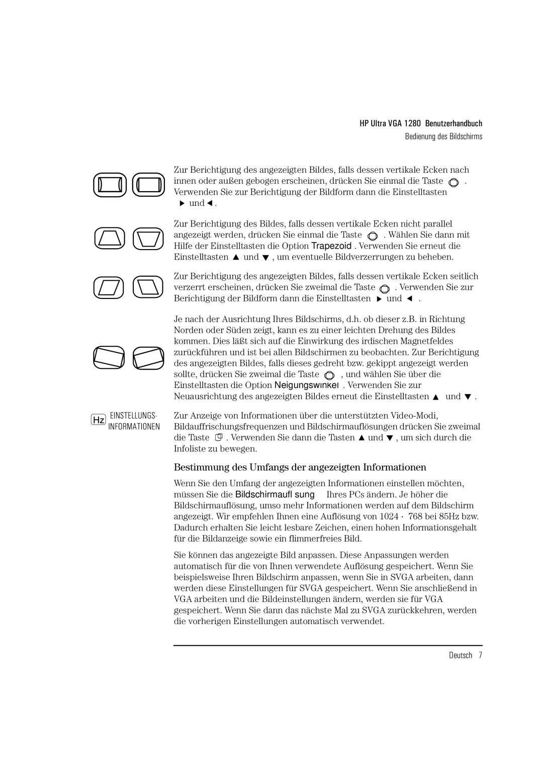 HP D2836A, D2835S, D2835A manual Bestimmung des Umfangs der angezeigten Informationen 