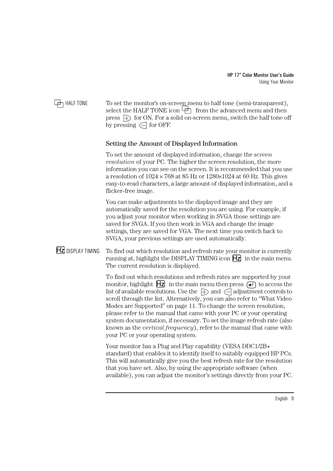 HP D2837A manual Setting the Amount of Displayed Information 