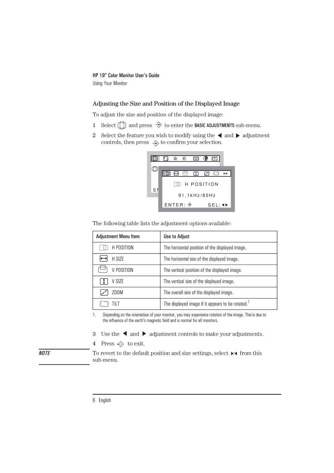 HP D2842A, D2842W manual Following table lists the adjustment options available, Use, Sub-menu 