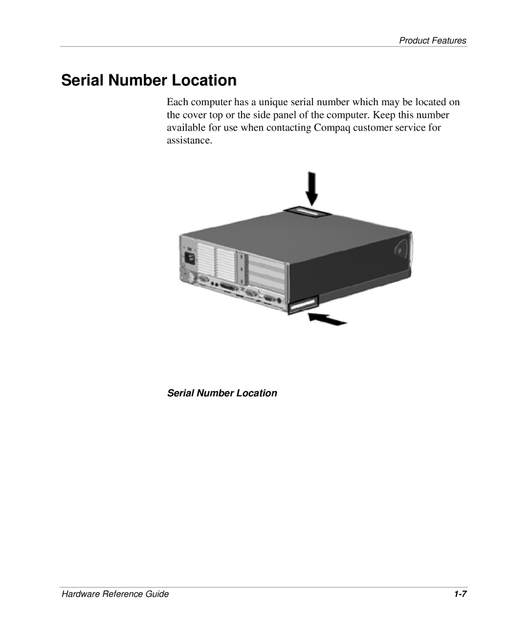 HP D300 manual Serial Number Location 