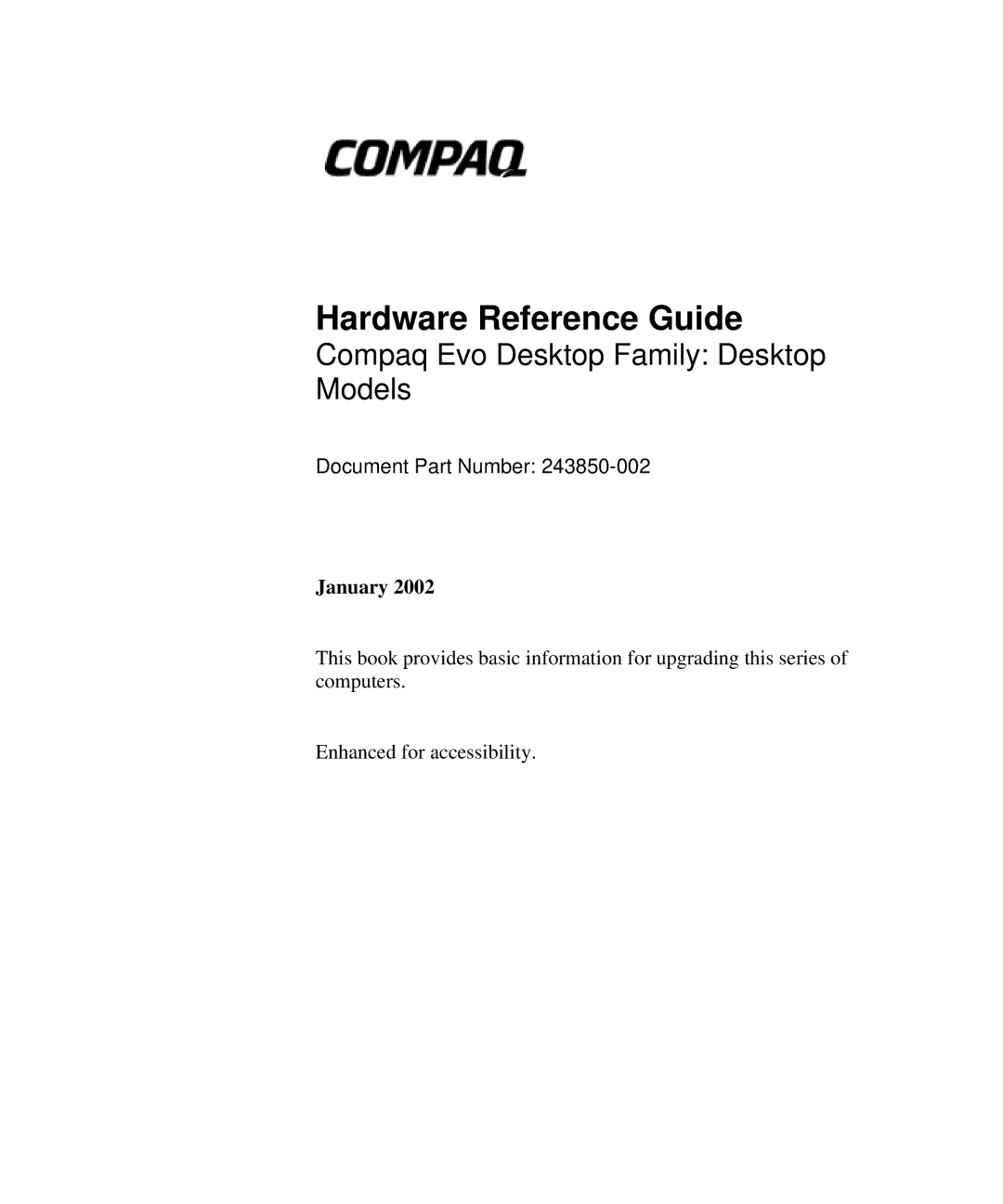 HP D300 manual Hardware Reference Guide 