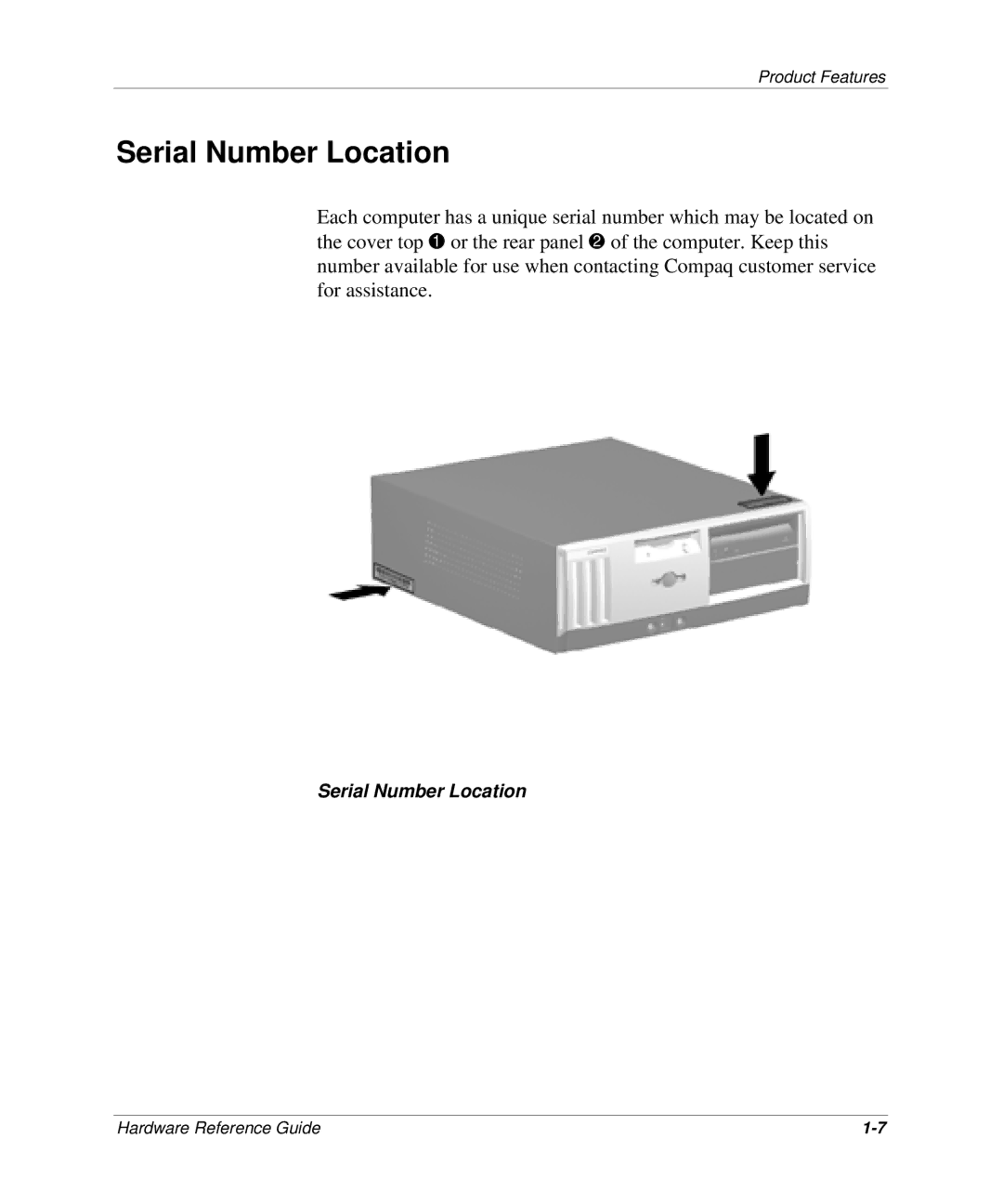 HP D300 manual Serial Number Location 