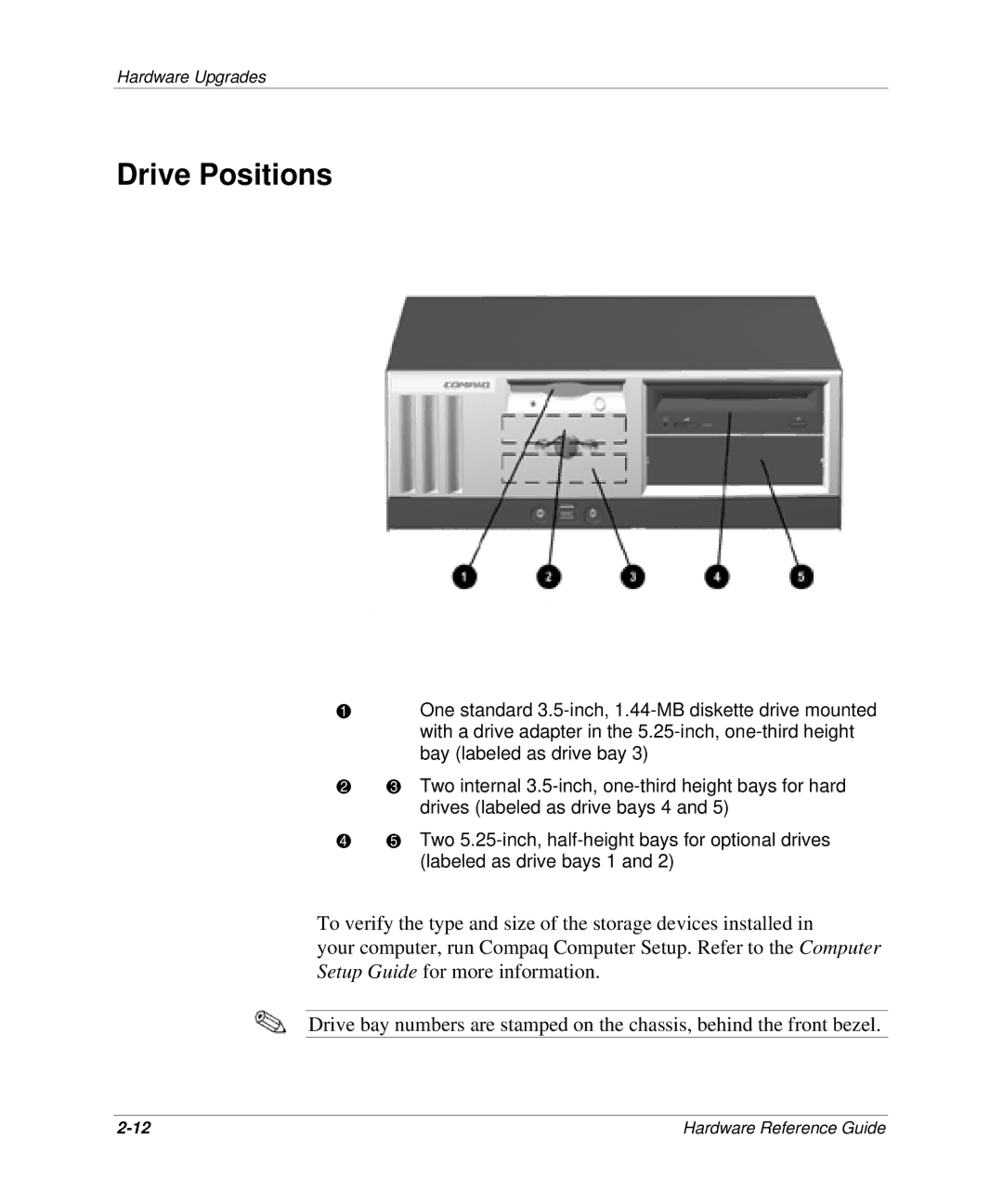 HP D300 manual Drive Positions 