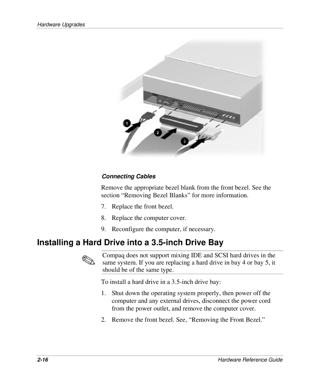 HP D300 manual Installing a Hard Drive into a 3.5-inch Drive Bay 