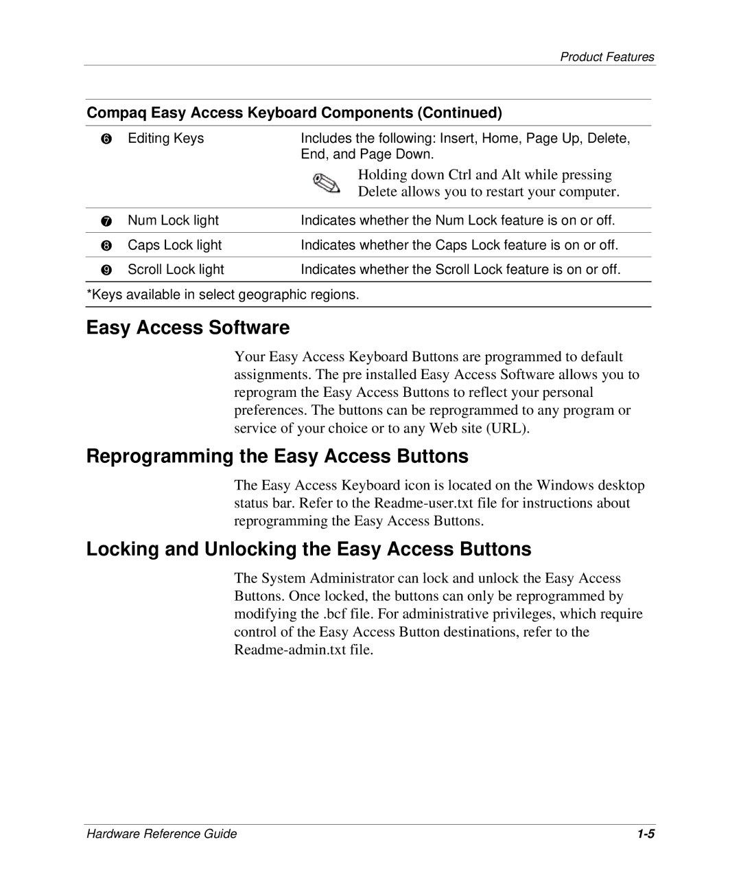 HP D300 manual Easy Access Software, Reprogramming the Easy Access Buttons, Locking and Unlocking the Easy Access Buttons 