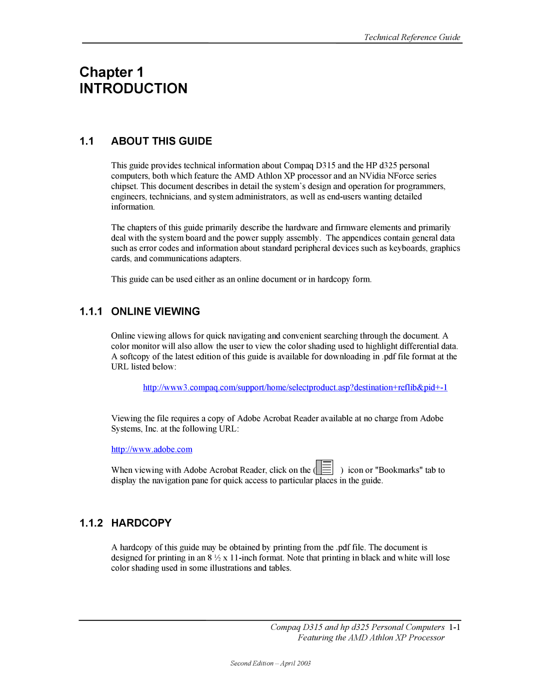 HP D315 manual About this Guide, Online Viewing, Hardcopy 