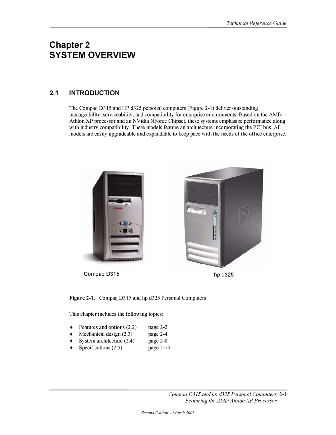 HP manual Introduction, Compaq D315 Hp d325 