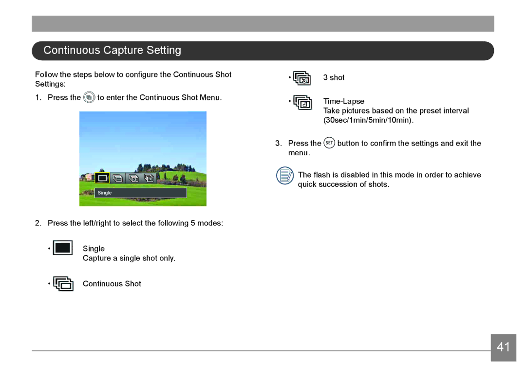 HP d3500 manual Continuous Capture Setting 