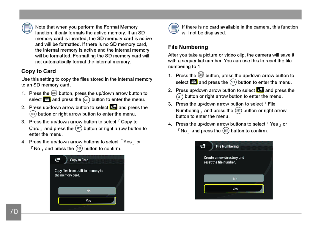 HP d3500 manual Copy to Card, File Numbering 