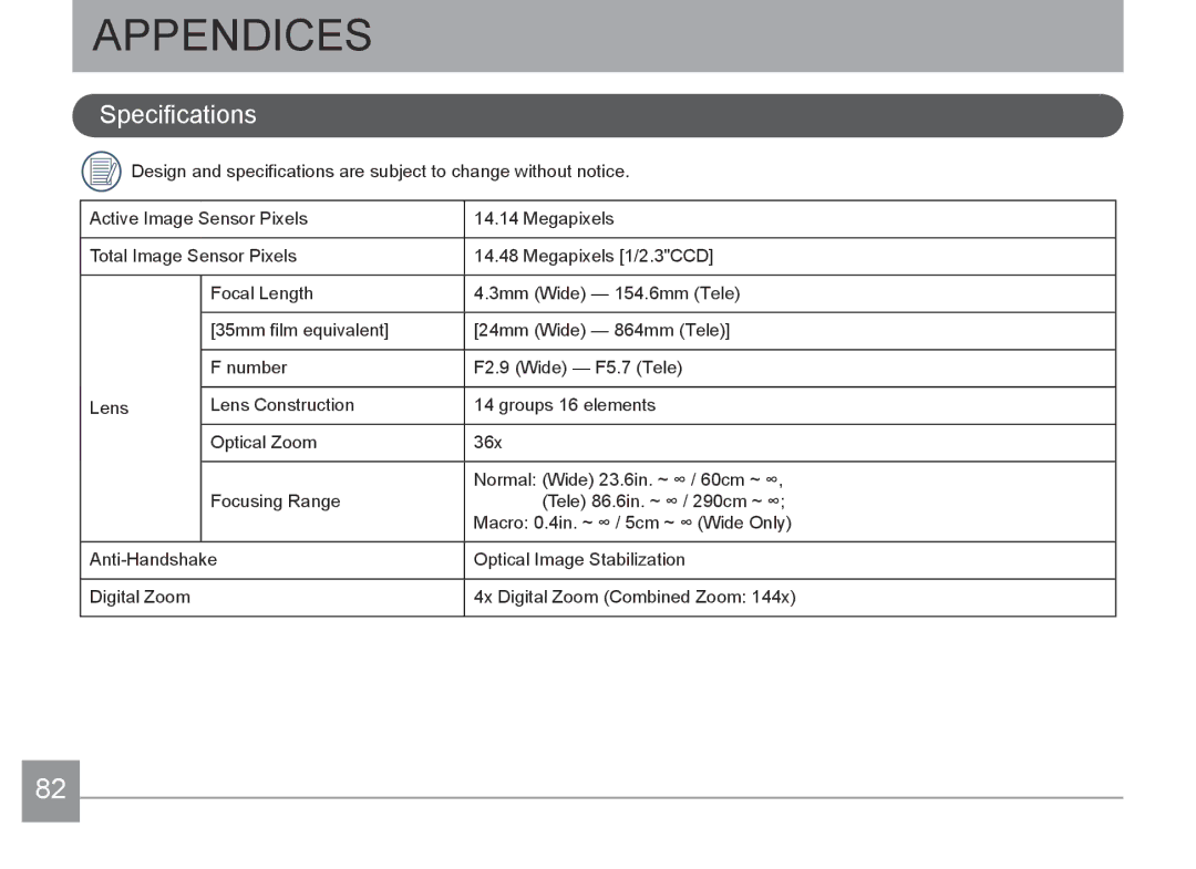 HP d3500 manual Appendices, Specifications 