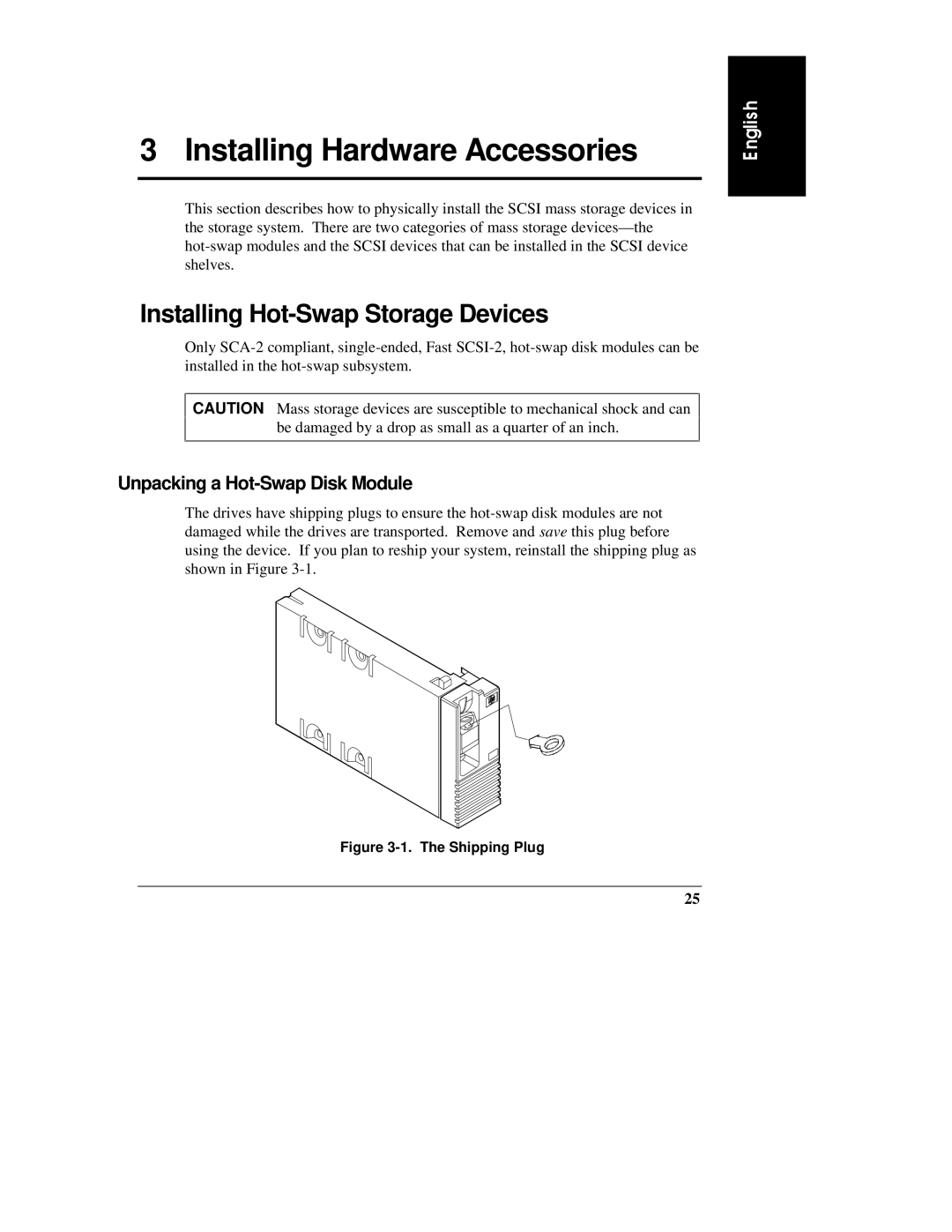 HP D3604-90004 Installing Hardware Accessories, Installing Hot-Swap Storage Devices, Unpacking a Hot-Swap Disk Module 